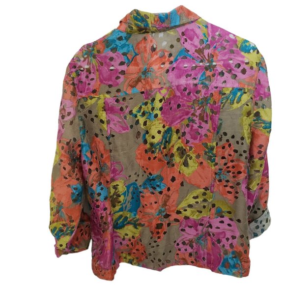 CT186a Ruby Rd. Favorites Multi-color Button-down Shirt Size 12 - Picture 2 of 5